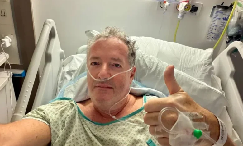 Piers Morgan in hospital recovering from hip replacement after 'tripping on small step' at London restaurant