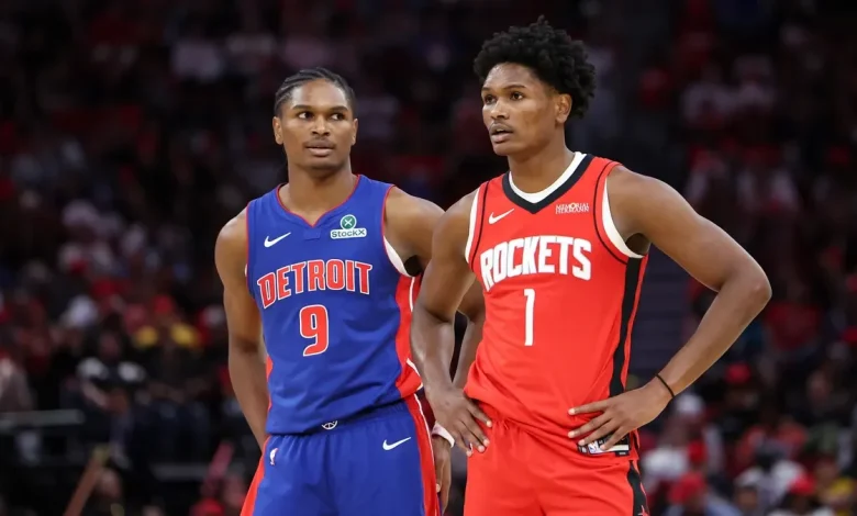 Pistons F Ausar Thompson needles 'little bro' Amen Thompson in convo