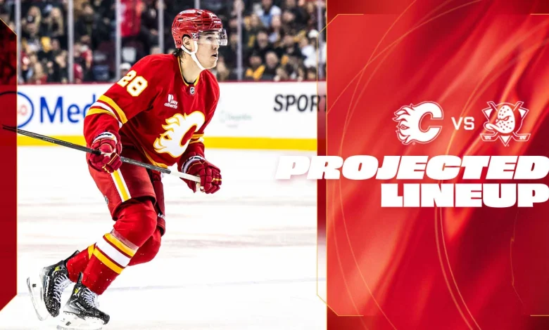 Projected Lineup - Flames vs. Ducks