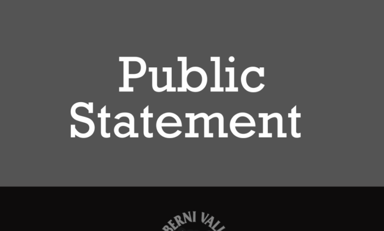 Public Statement Regarding Evan Hammond
