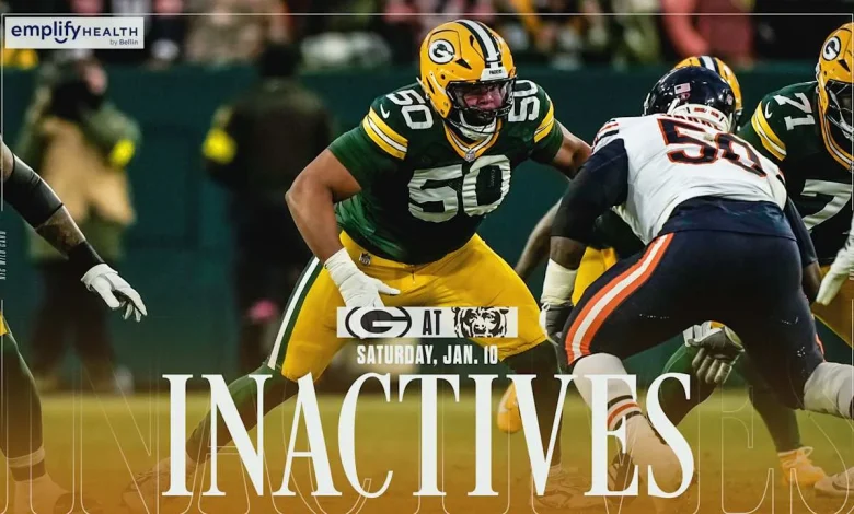 RT Zach Tom won't play in Chicago | Packers-Bears inactives NFC Wild Card