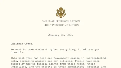 Read the Clintons’ Personal Letter to Comer