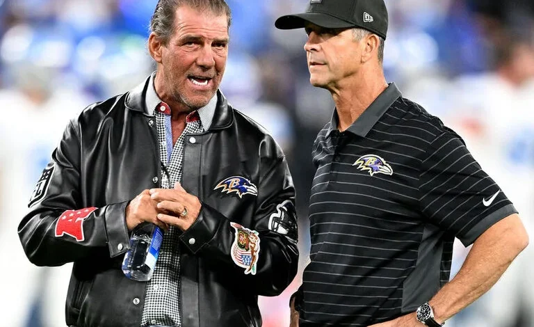 Report: Ravens owner fired Harbaugh over the phone