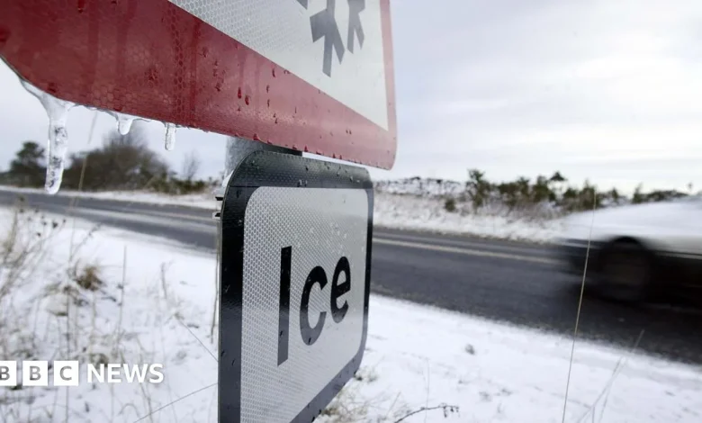 Road closures and collisions as icy weather hits north west