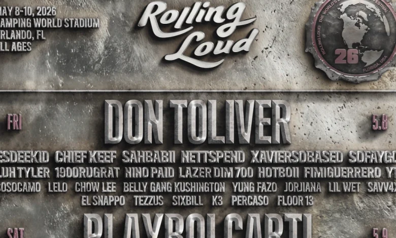 Rolling Loud 2026 US lineup: Playboi Carti, Don Toliver, NBA YoungBoy, Sexyy Red, Chief Keef, Che & more