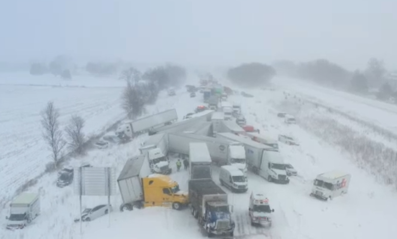 Roughly 100 vehicles involved in Michigan pileup during dangerous snowy conditions, injuries reported on I-196