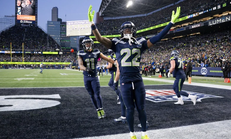 Sam Darnold silences haters. Jaxon Smith-Njigba huge. Devon Witherspoon denies Matthew Stafford, Rams. Seahawks win NFC championship 31-27. To the Super Bowl.