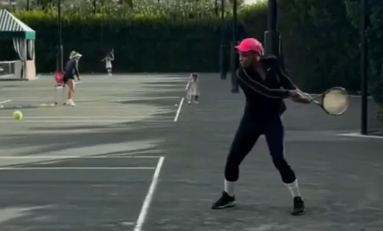 Serena Williams Shares Sweet Video of Her Playing Tennis With Her Daughters