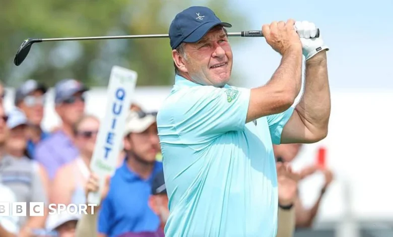 Sir Nick Faldo returns home after open-heart surgery