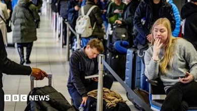 Six dead and hundreds of flights cancelled as snow causes chaos across Europe