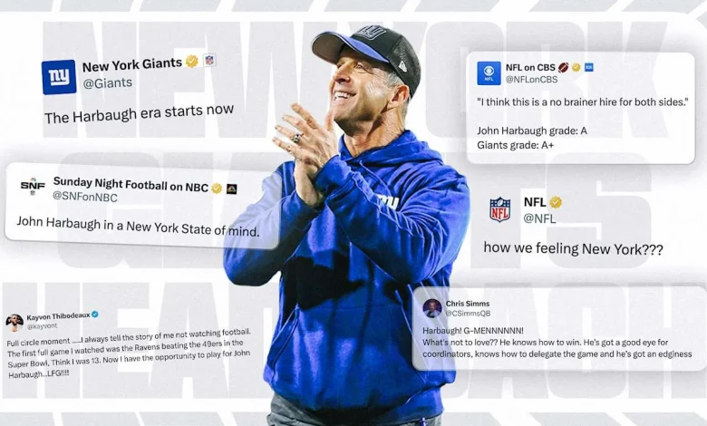 Social media reaction to Giants hiring John Harbaugh