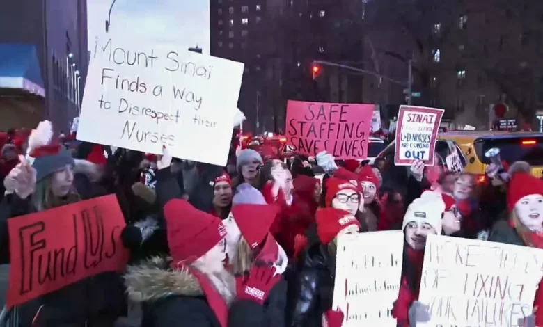 Thousands of union nurses at NYC hospitals go on strike