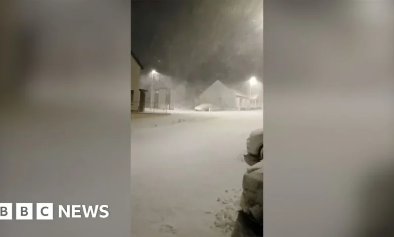 Thundersnow captured in Storm Goretti in Pembrokeshire.
