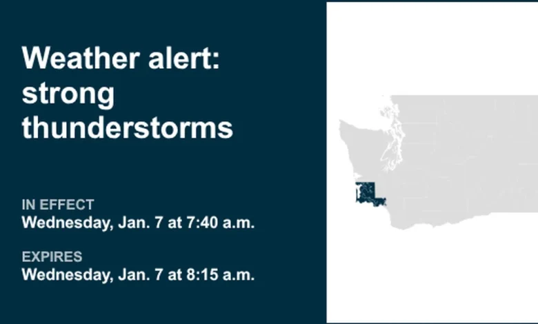 Thunderstorms with pea-sized hail in Southwest Washington Wednesday