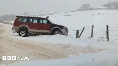 Travel warnings as snow and ice impact northern Scotland