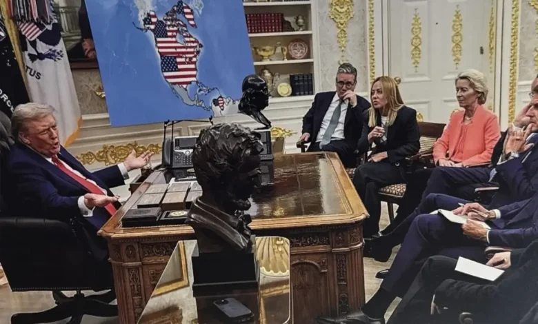 Trump shares new American map including Canada and Greenland as its part; Meloni, Macron watches