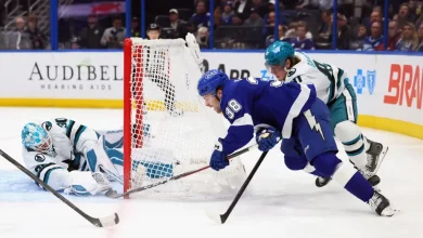 Turnovers prove costly as Sharks’ road trip ends with loss to Lightning