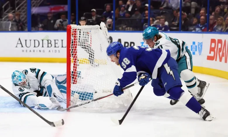 Turnovers prove costly as Sharks’ road trip ends with loss to Lightning