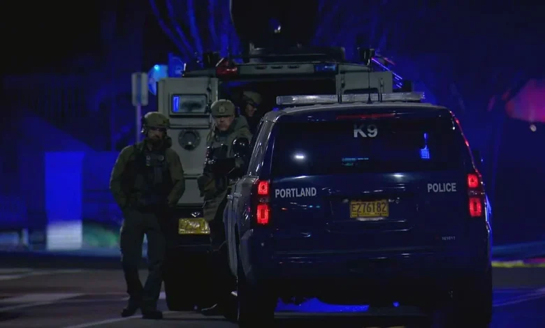 Two Portland police officers shot, search for shooter underway