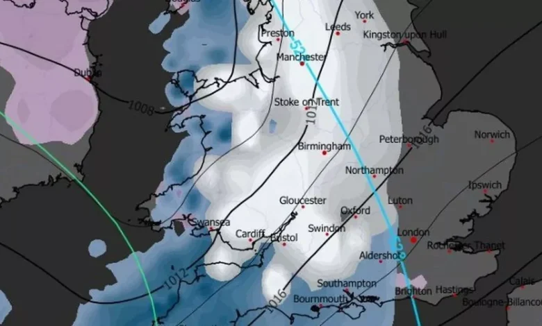 UK weather maps show exactly where snow will fall in Wales as temperatures plummet