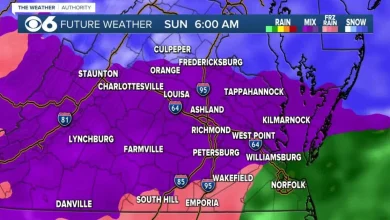 Updated hour-by-hour look at winter ice storm in Virginia
