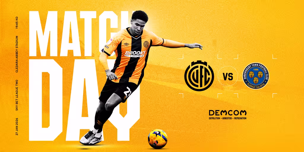 U's Matchday: Shrewsbury (H)