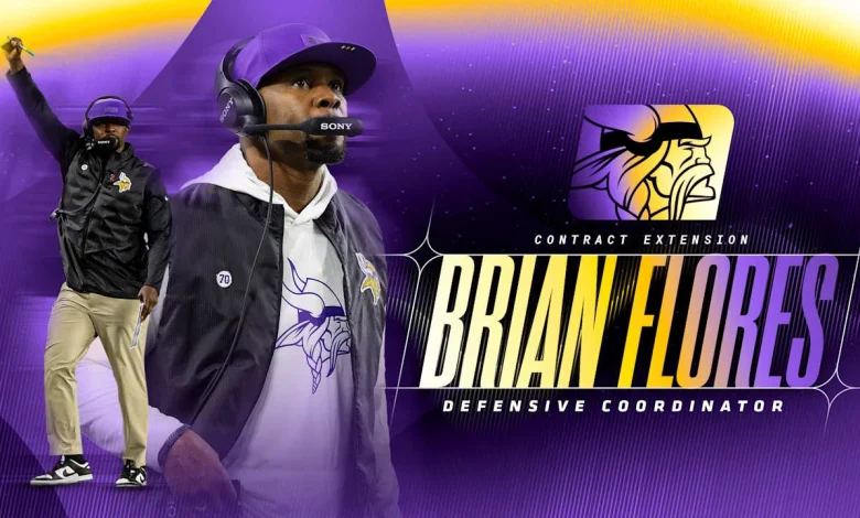 Vikings Sign Defensive Coordinator Brian Flores to Contract Extension