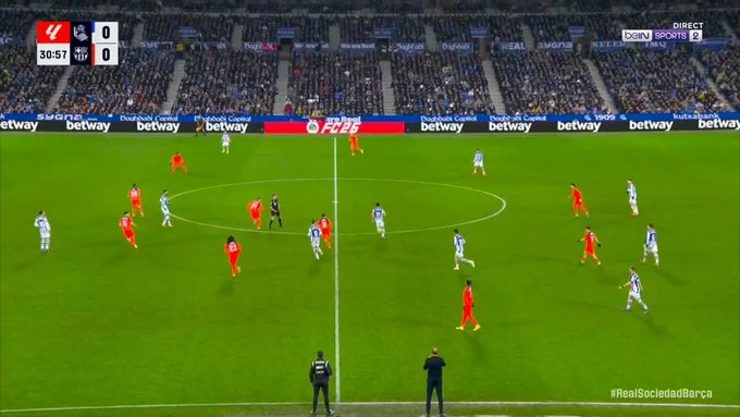 WATCH: Barcelona fall behind as Mikel Oyarzabal scores opening goal for Real Sociedad