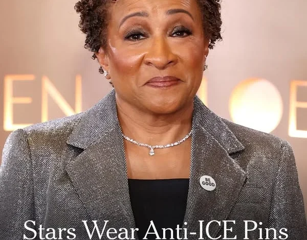 Wanda Sykes, Jean Smart, Mark Ruffalo and Natasha Lyonne were among the celebrities at the Golden Globes who wore black-and-white pins in a tribute to Renee Nicole Good, who was shot and killed by an ICE agent last week in Minneapolis. https://nyti.m