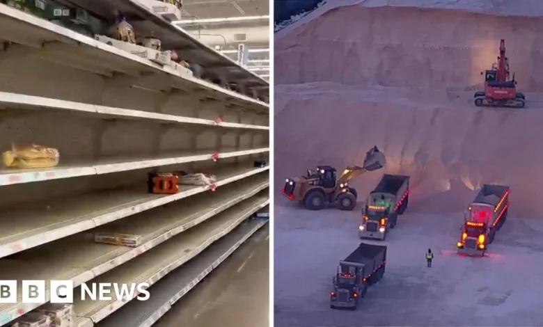 Watch: Empty shelves and road preparations as US readies for winter storm