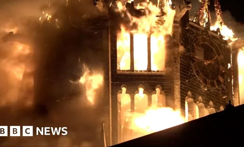 Watch: Historic Amsterdam church engulfed by fire on New Year's Eve