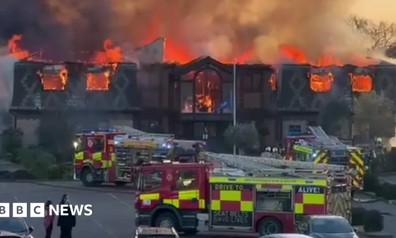 West Essex Golf Club fire is tackled by 60 firefighters