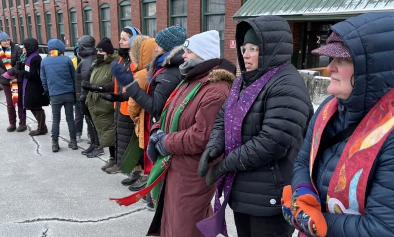 Westbrook community members form a human wall to keep local workers safe from ICE
