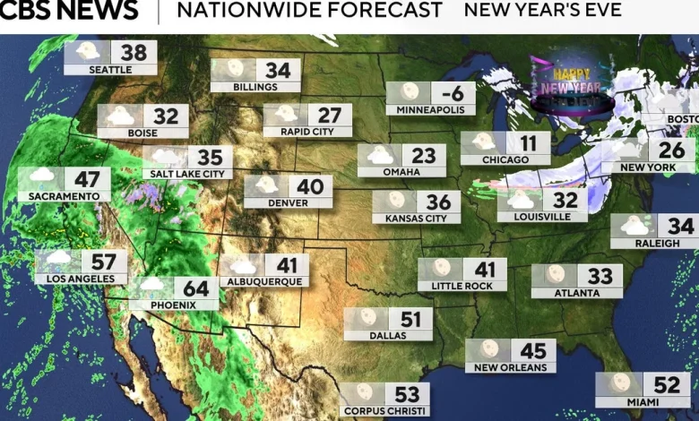 What will the weather be like on New Year's Eve and New Year's Day? Maps show the latest forecasts.