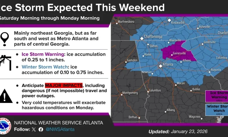 Where is the ice line in Georgia? Few degrees could make difference