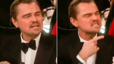 Who was Leonardo DiCaprio talking to in viral Golden Globes meme? Costar reveals actor caught her 'jamming' during show