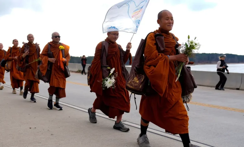 Why are Buddhist monks walking across the US? Here's what to know.