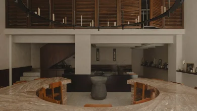 Worc Studio centres circular stone table at "reverential" Mexico City restaurant