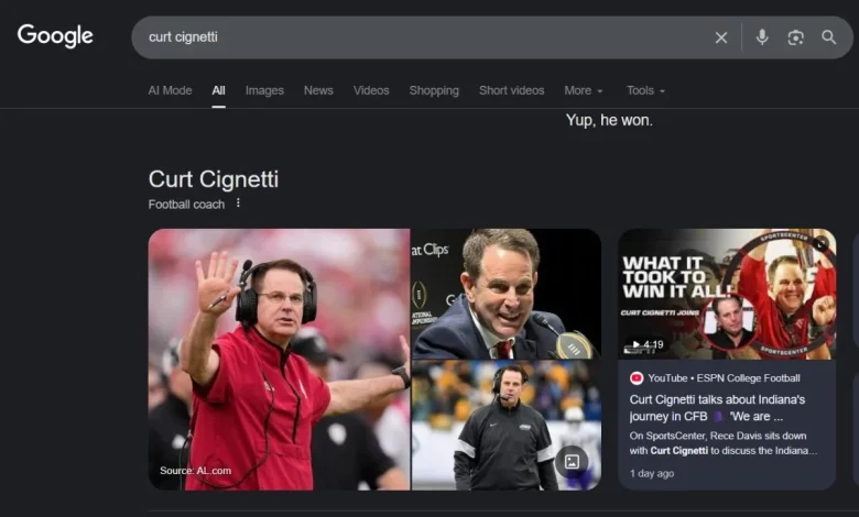 “Yup, he won:” Google confirms what Curt Cignetti promised two years ago – The Daily Hoosier