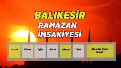 2026 BALIKESİR RAMAZAN İMSAKİYESİ | Balıkesir'de ilk sahur saat kaçta? Diyanet Balıkesir İmsak ve iftar vakitleri...
