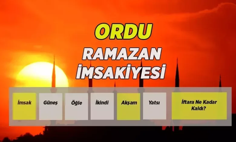 2026 ORDU RAMAZAN İMSAKİYESİ | Ordu'da ilk sahur saat kaçta? Diyanet Ordu İmsak ve iftar vakitleri...
