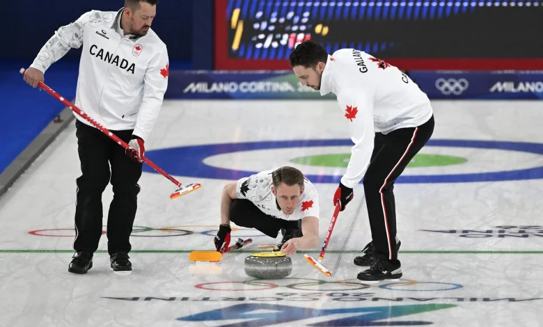 A curling fight at the 2026 Olympics.