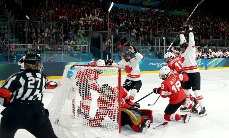 After 48-hour delay, Canada begins bid for Olympic hockey gold with win over Switzerland