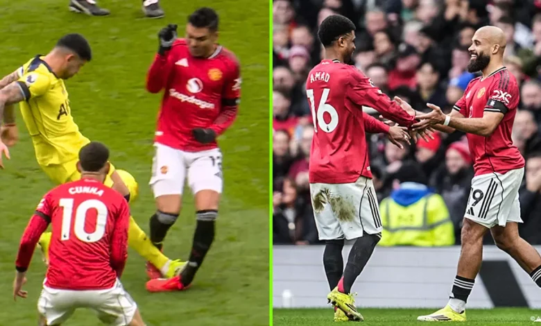 Akelige rode kaart was begin van het einde: Manchester United stoomt tegen tienkoppig Tottenham door naar 12 op 12