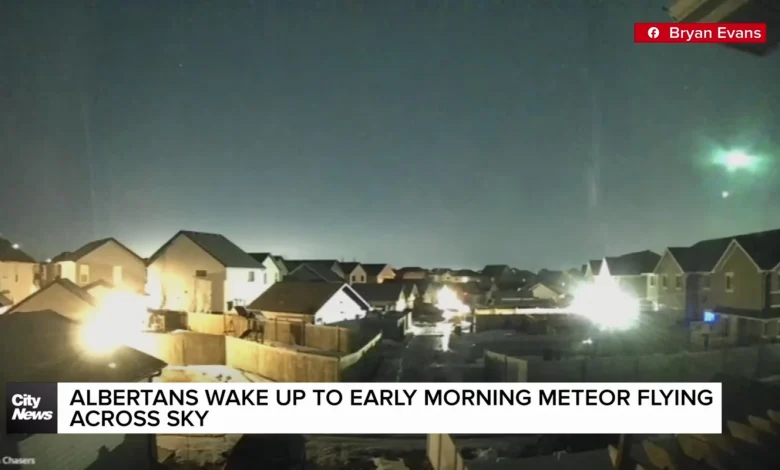 Albertans wake up early morning meteor flying across sky