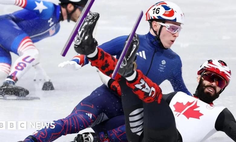 Alcester pupils watch as speed skater crashes at Olympics