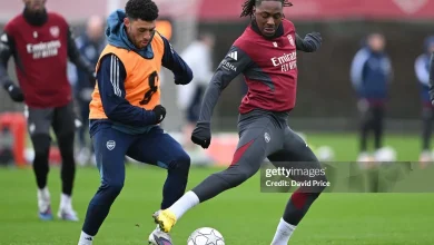 Alex Oxlade-Chamberlain trains with Arsenal first-team squad