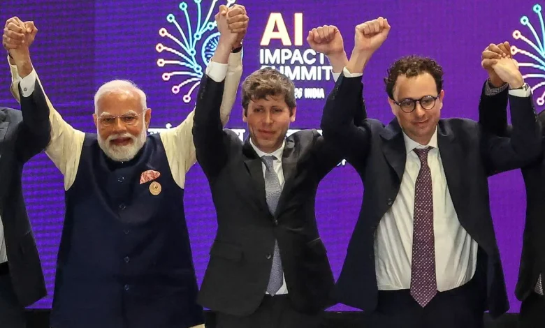 Altman-Amodei Hand-Holding Snub Goes Viral at India AI Event