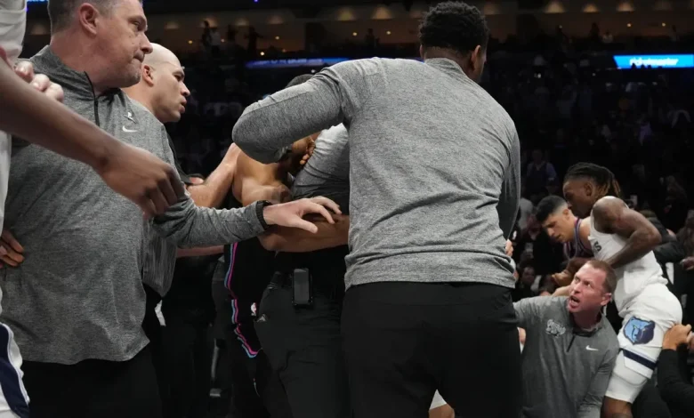 Another NBA fight breaks out, scuffle in Miami Heat win vs. Grizzlies