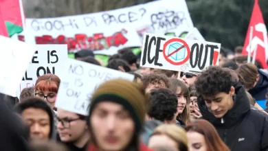 Anti-ICE protesters rally in Milan as Winter Olympics get under way